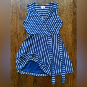 Monteau Faux-Wrap Strapless Dress